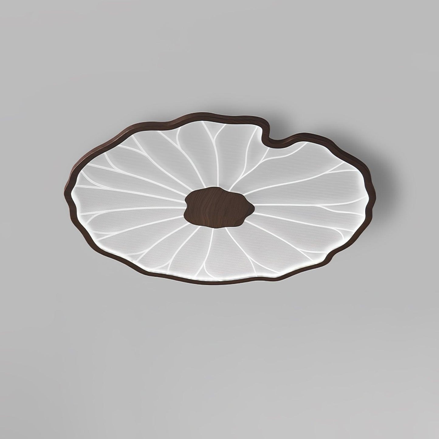 Lotus Leaf Acrylic Ceiling Lamp | Durable, Rustic Wood Finish & Ideal for Indoor Spaces