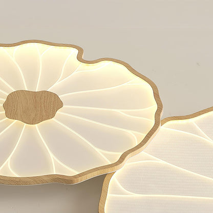 Lotus Leaf Acrylic Ceiling Lamp | Durable, Rustic Wood Finish & Ideal for Indoor Spaces