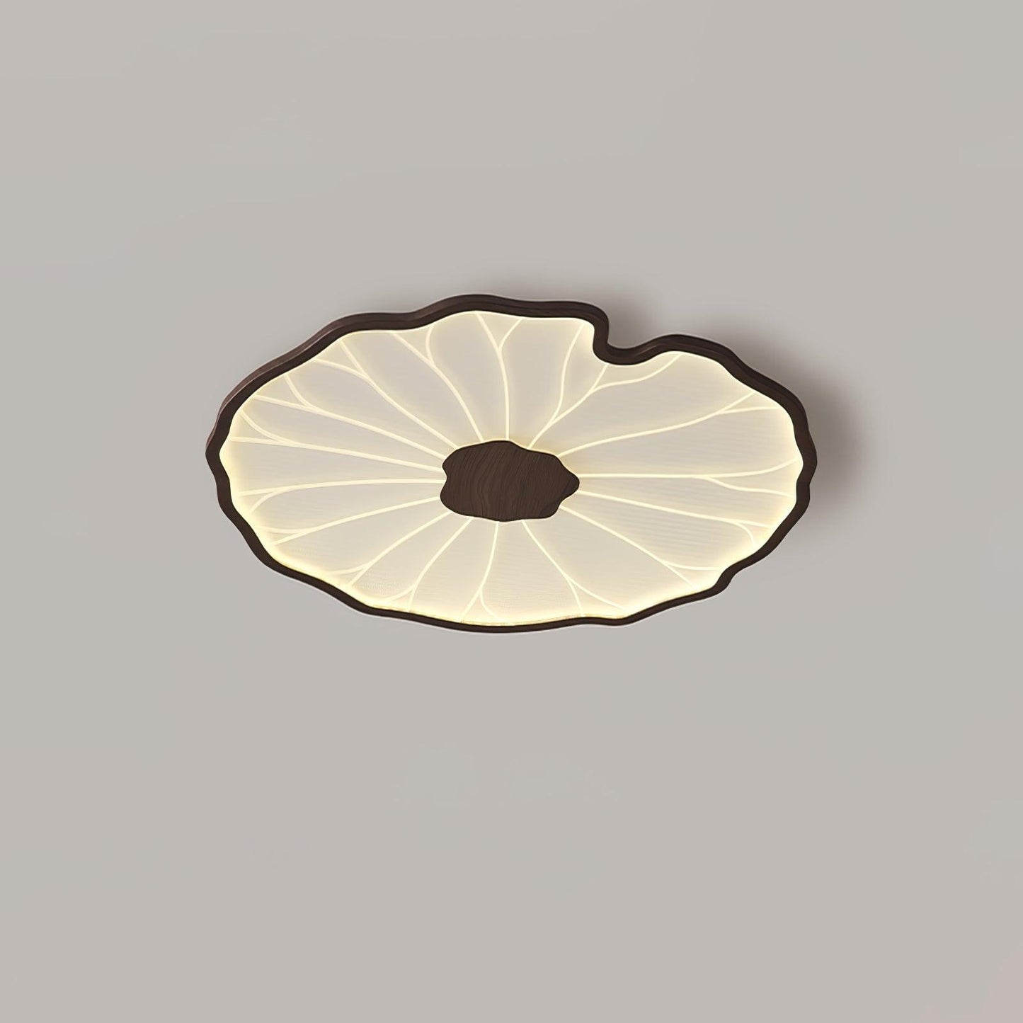 Lotus Leaf Acrylic Ceiling Lamp | Durable, Rustic Wood Finish & Ideal for Indoor Spaces