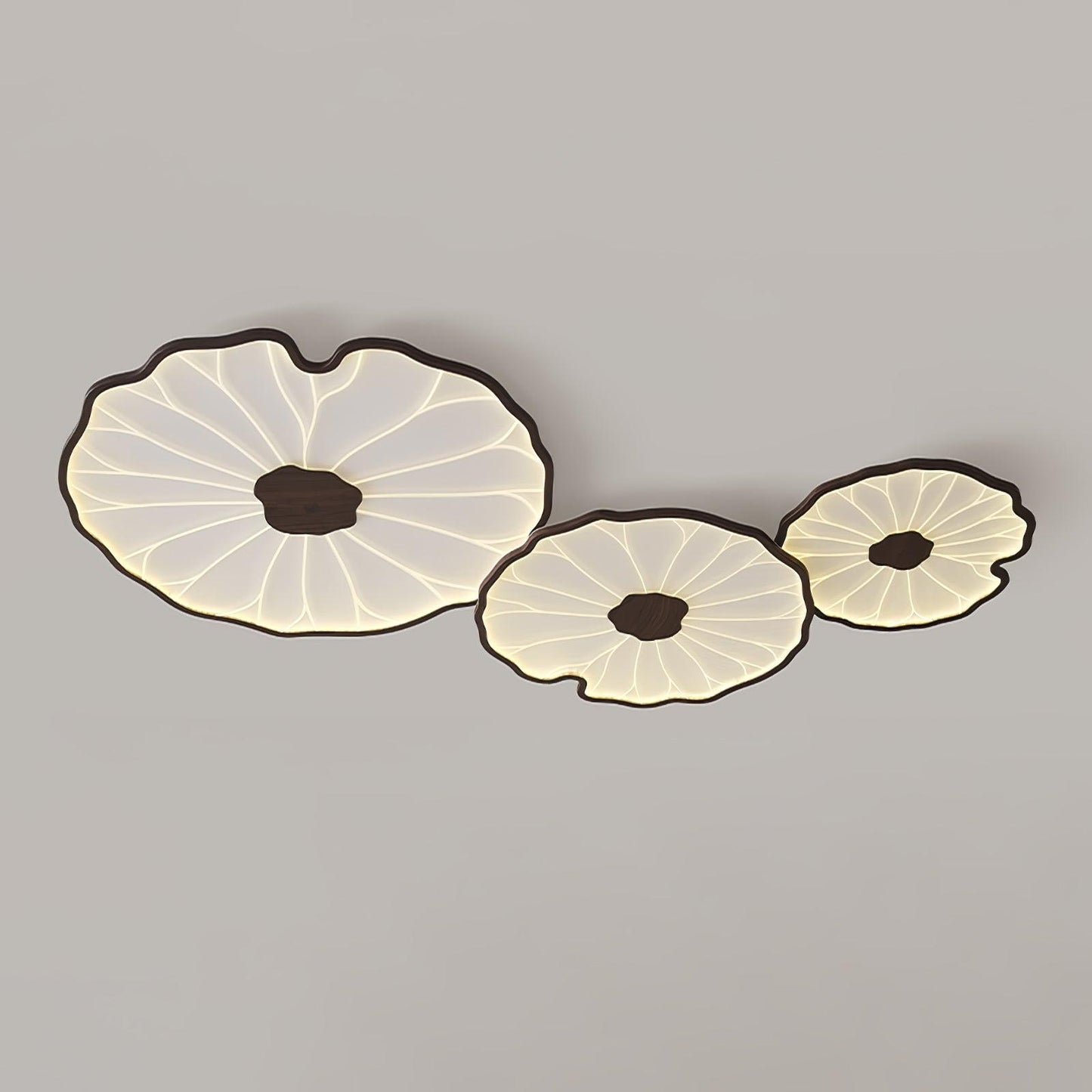 Lotus Leaf Acrylic Ceiling Lamp | Durable, Rustic Wood Finish & Ideal for Indoor Spaces