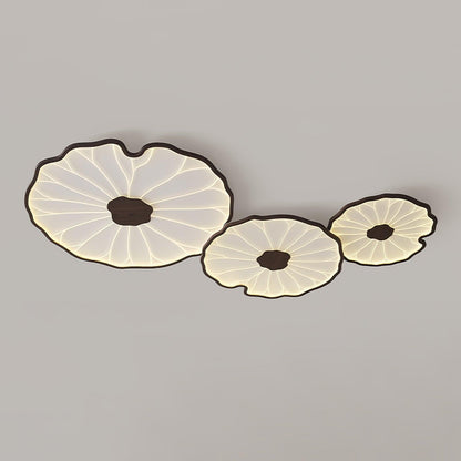 Lotus Leaf Acrylic Ceiling Lamp | Durable, Rustic Wood Finish & Ideal for Indoor Spaces
