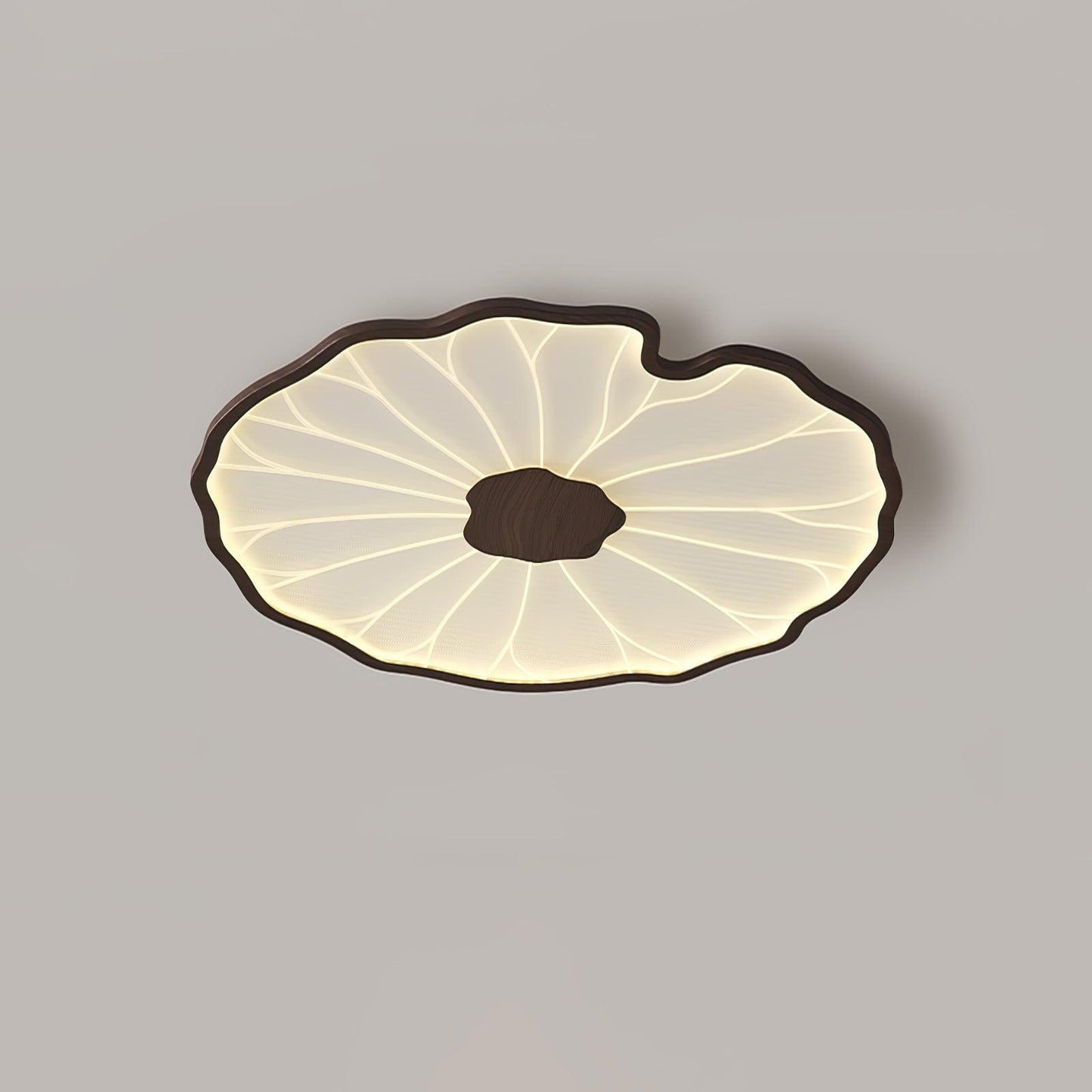 Lotus Leaf Acrylic Ceiling Lamp | Durable, Rustic Wood Finish & Ideal for Indoor Spaces
