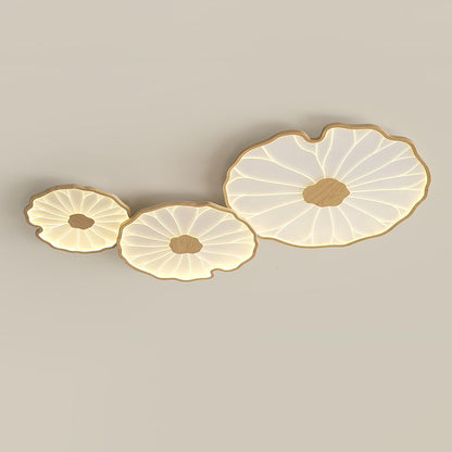 Lotus Leaf Acrylic Ceiling Lamp | Durable, Rustic Wood Finish & Ideal for Indoor Spaces