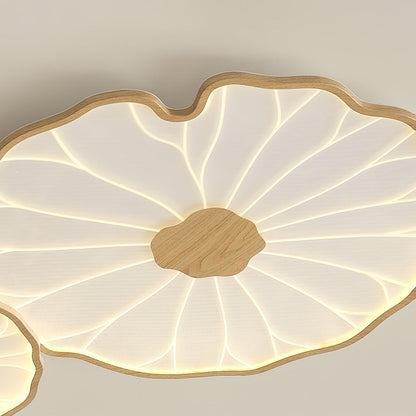 Lotus Leaf Acrylic Ceiling Lamp | Durable, Rustic Wood Finish & Ideal for Indoor Spaces