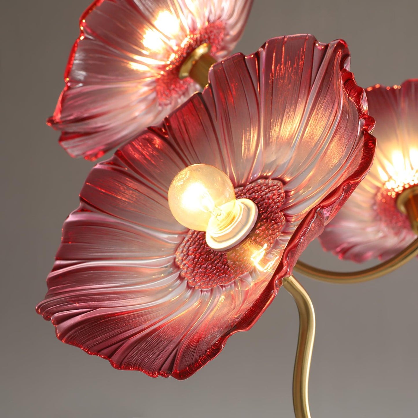 Lotus Leaf Glass Chandelier | Frosted Glass, Gold Finish & Ideal for Indoor Lighting