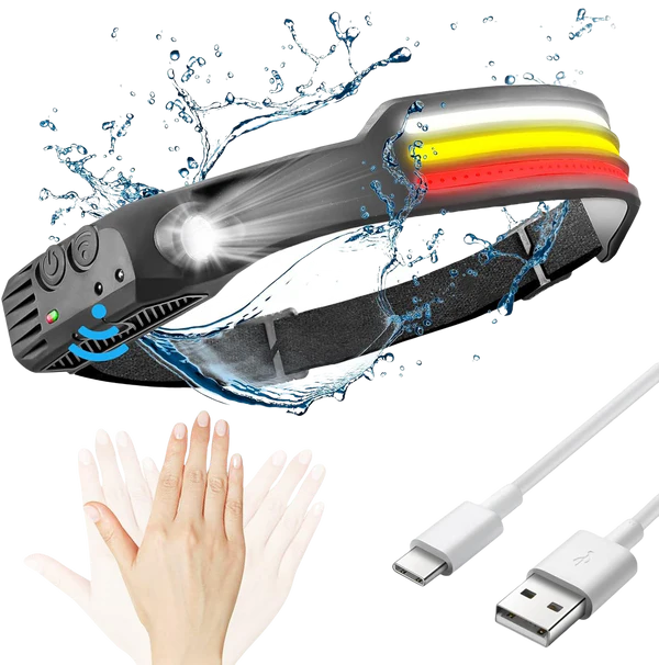 XPE+COB LED USB Rechargable Head Torch