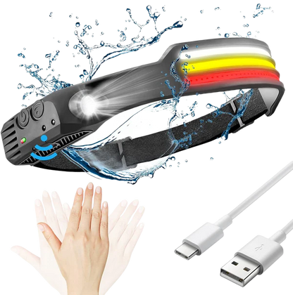 XPE+COB LED USB Rechargable Head Torch