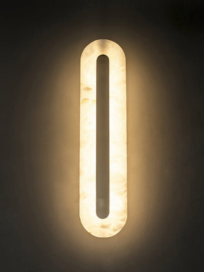 Alabaster Rounded Wall Light Fixture - Modern Sconce for Living Room & Hallway Lighting