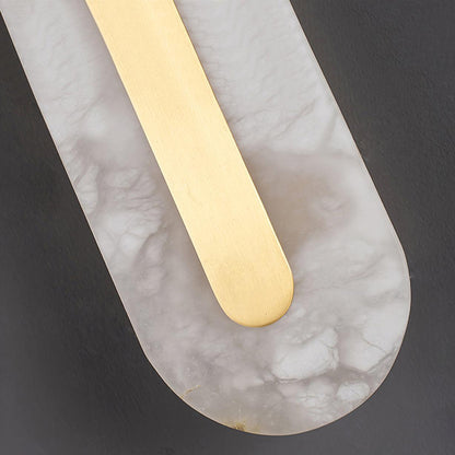 Alabaster Rounded Wall Light Fixture - Modern Sconce for Living Room & Hallway Lighting