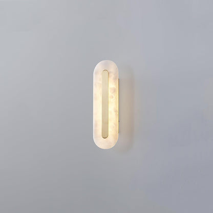 Alabaster Rounded Wall Light Fixture - Modern Sconce for Living Room & Hallway Lighting