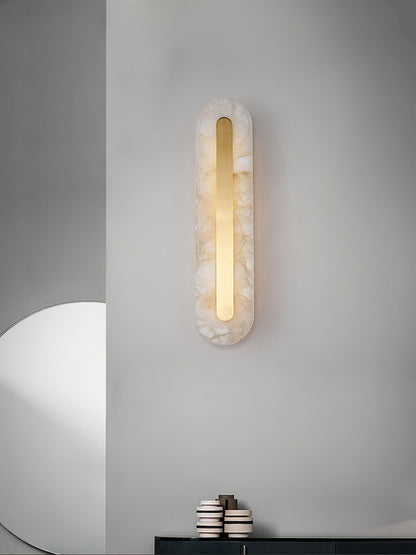 Alabaster Rounded Wall Light Fixture - Modern Sconce for Living Room & Hallway Lighting