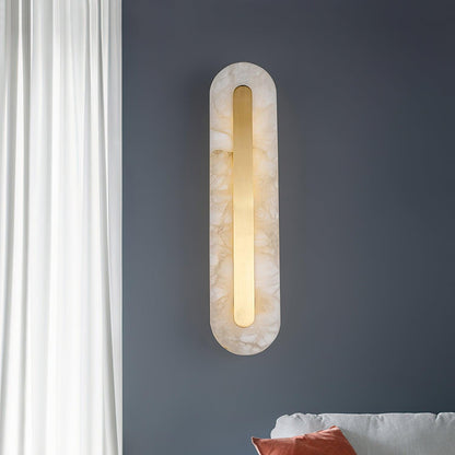 Alabaster Rounded Wall Light Fixture - Modern Sconce for Living Room & Hallway Lighting