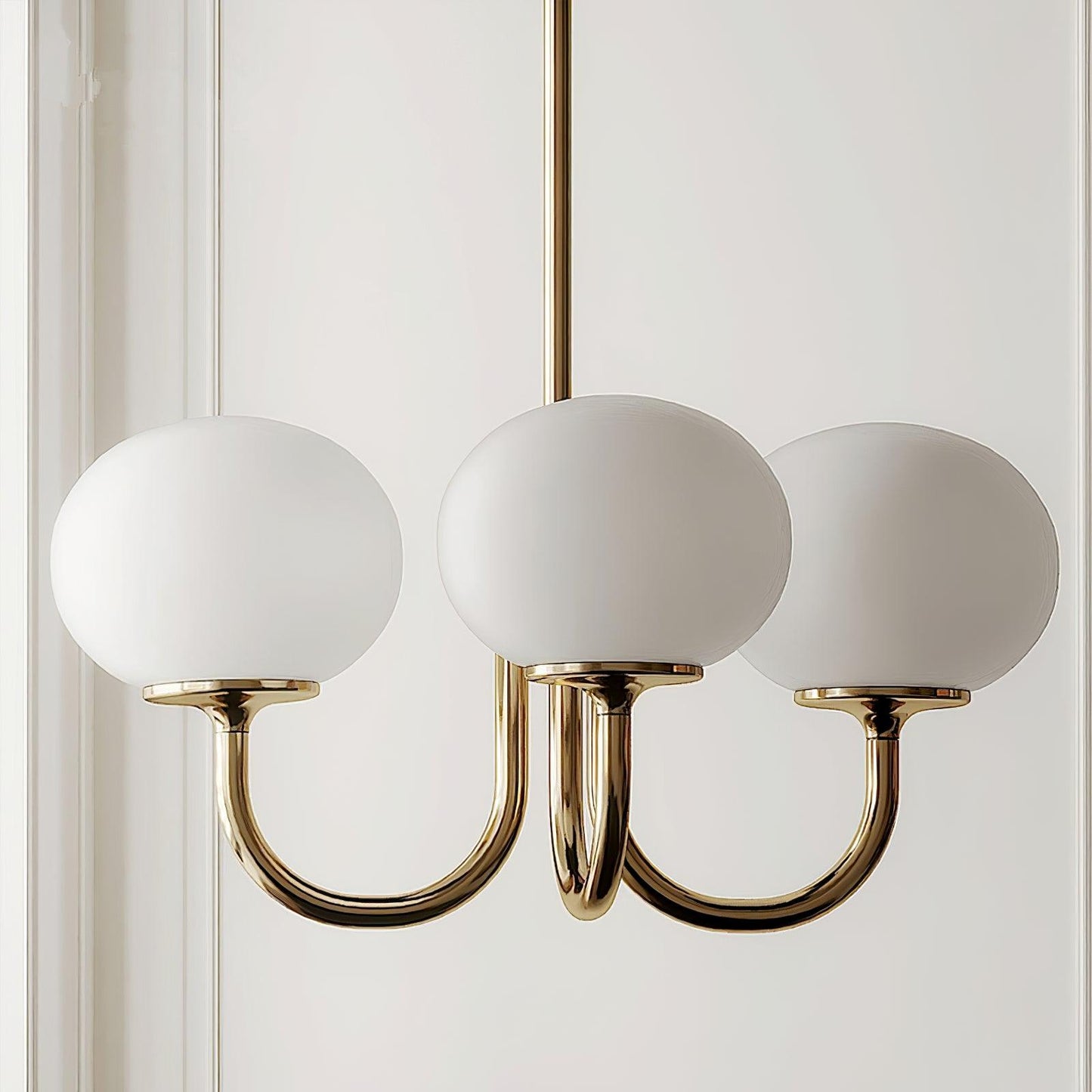 Marshmallow Chandelier | Gold Finish with Pink Glass Shades for Indoor Use & Modern Home Decor
