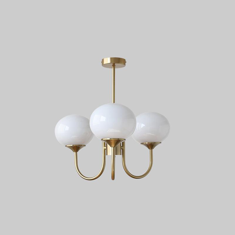 Marshmallow Chandelier | Gold Finish with Pink Glass Shades for Indoor Use & Modern Home Decor
