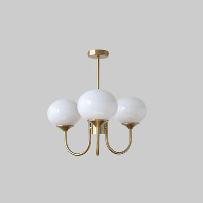 Marshmallow Chandelier | Gold Finish with Pink Glass Shades for Indoor Use & Modern Home Decor