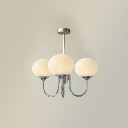Marshmallow Chandelier | Gold Finish with Pink Glass Shades for Indoor Use & Modern Home Decor