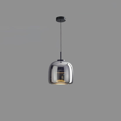 Glass Pendant Lamp | Smoked Dome, Metal Accents & Adjustable Height for Modern Home Decor | Canadian lighting