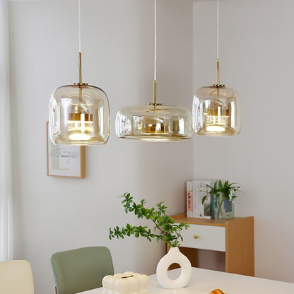 Metro Sphere Glass Pendant Light Fixture - Modern Hanging Lamp for Kitchen Island & Dining Room
