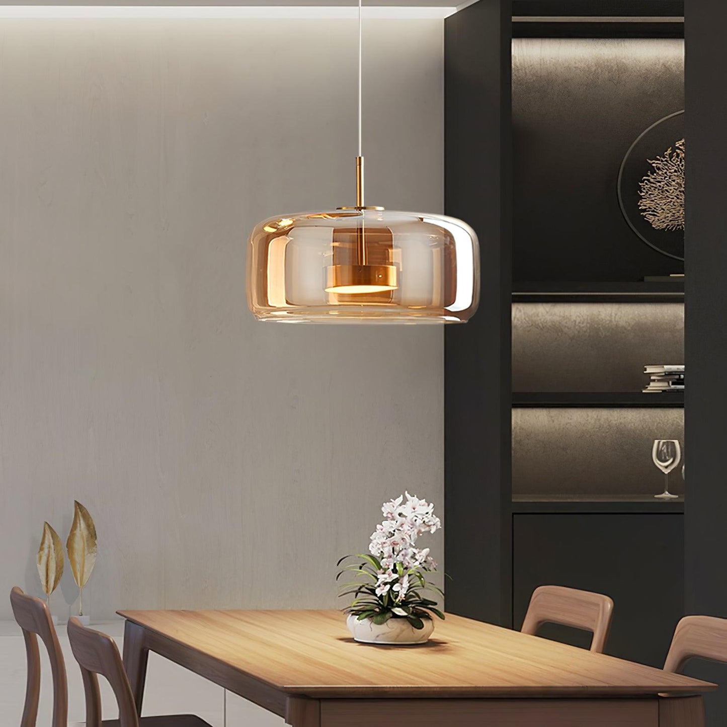 Metro Sphere Glass Pendant Light Fixture - Modern Hanging Lamp for Kitchen Island & Dining Room