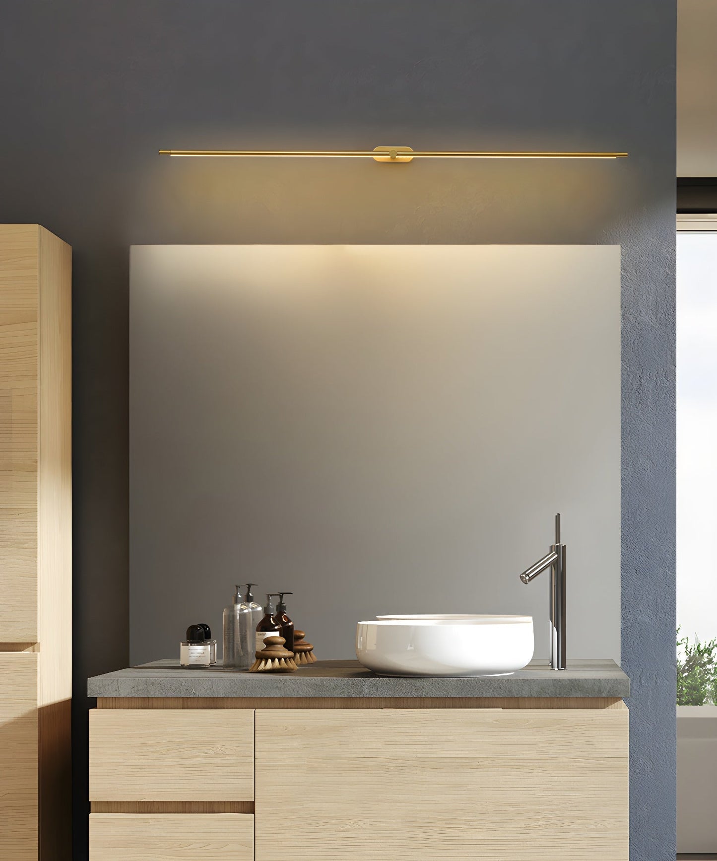 Minimalist Linear Rechargeable Wall Lamp | Touch Sensor, USB Charging & Ideal for Bathrooms and Dressing Rooms