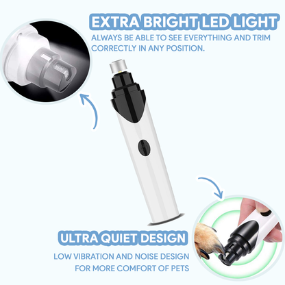 Premium Nail Grinder for Pets - Electric Pet Nail Trimmer with Safety Guard for Dogs & Cats, Quiet & Easy to Use