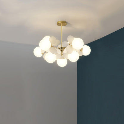 LED Tree Chandelier Light Fixture in Off White for Living Room & Dining Room Decor