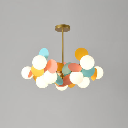 LED Tree Chandelier Light Fixture in Off White for Living Room & Dining Room Decor