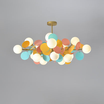 LED Tree Chandelier Light Fixture in Off White for Living Room & Dining Room Decor