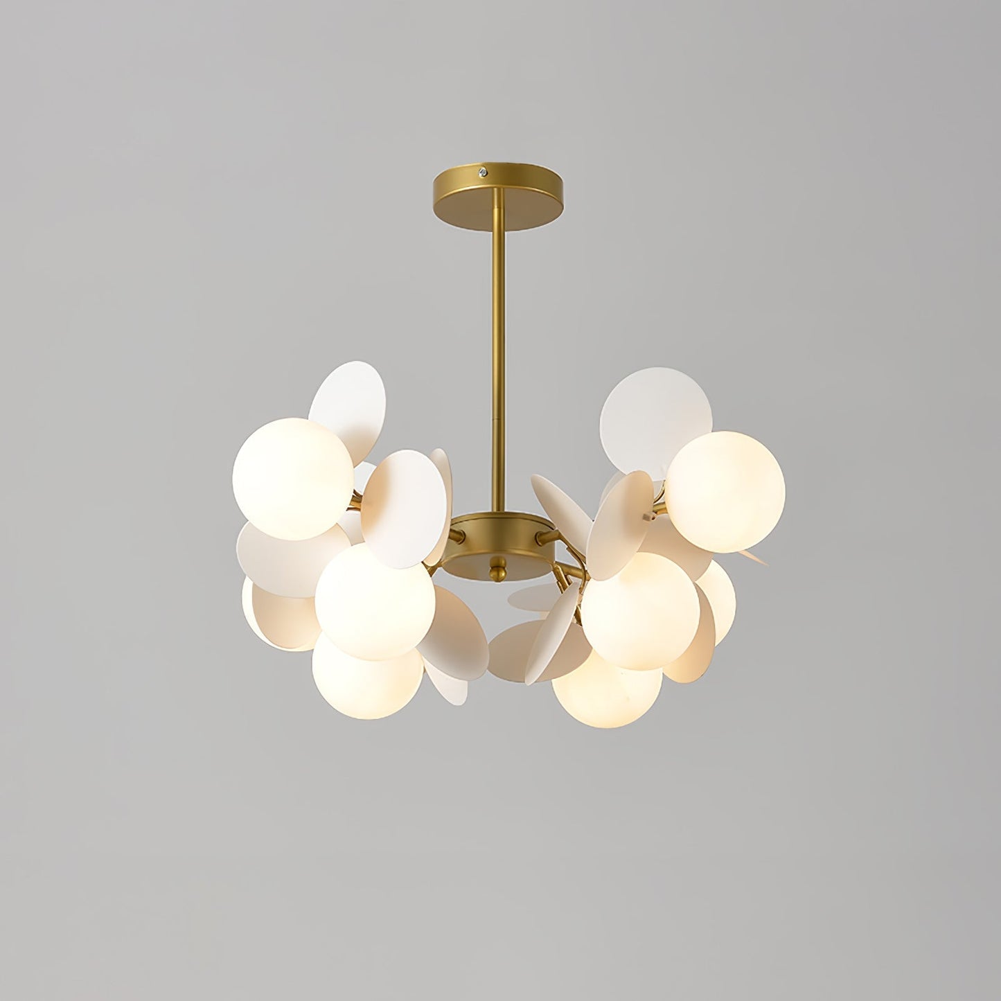 LED Tree Chandelier Light Fixture in Off White for Living Room & Dining Room Decor