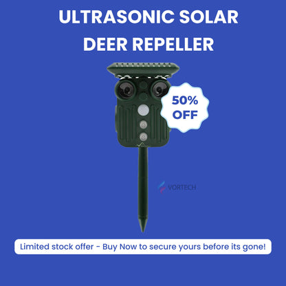 Ultrasonic Solar Deer Repeller | 5 Adjustable Modes, Waterproof & Eco-Friendly for Home Gardens and Yards
