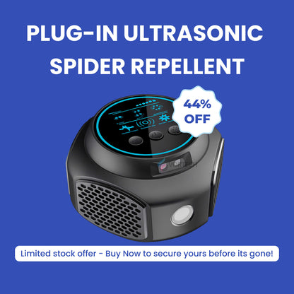 Plug-In Ultrasonic Spider Repeller | Chemical-Free Electronic Spider Killer Alternative for Home – Safe, Silent & 3200 sq. ft. Coverage