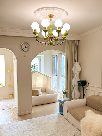 LED Onyx Chandelier Light Fixture - Modern Hanging Pendant for Dining Room & Living Room Decor