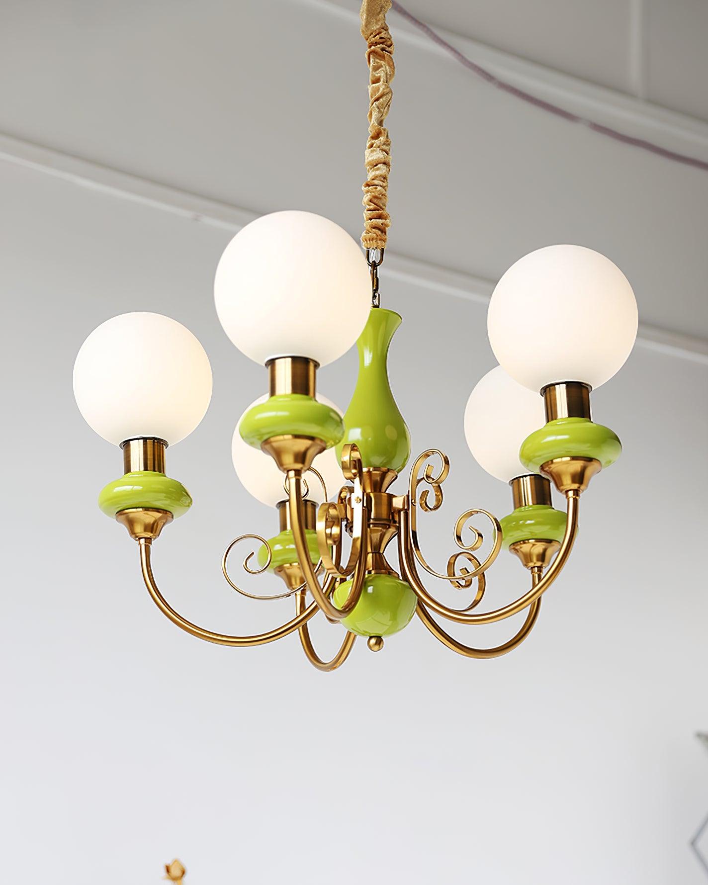 LED Onyx Chandelier Light Fixture - Modern Hanging Pendant for Dining Room & Living Room Decor