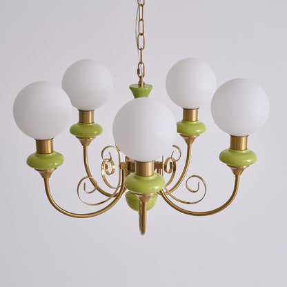 LED Onyx Chandelier Light Fixture - Modern Hanging Pendant for Dining Room & Living Room Decor