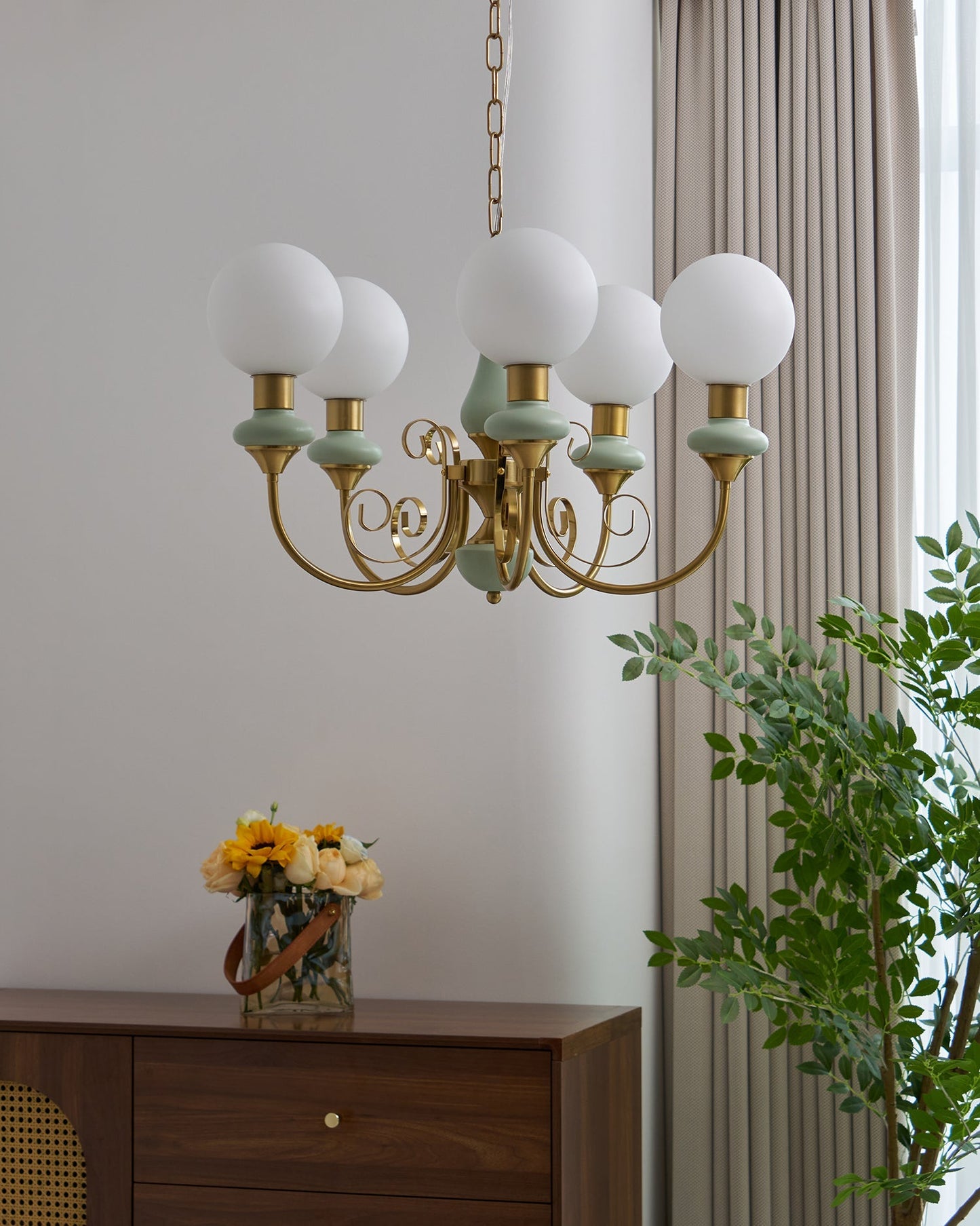 LED Onyx Chandelier Light Fixture - Modern Hanging Pendant for Dining Room & Living Room Decor