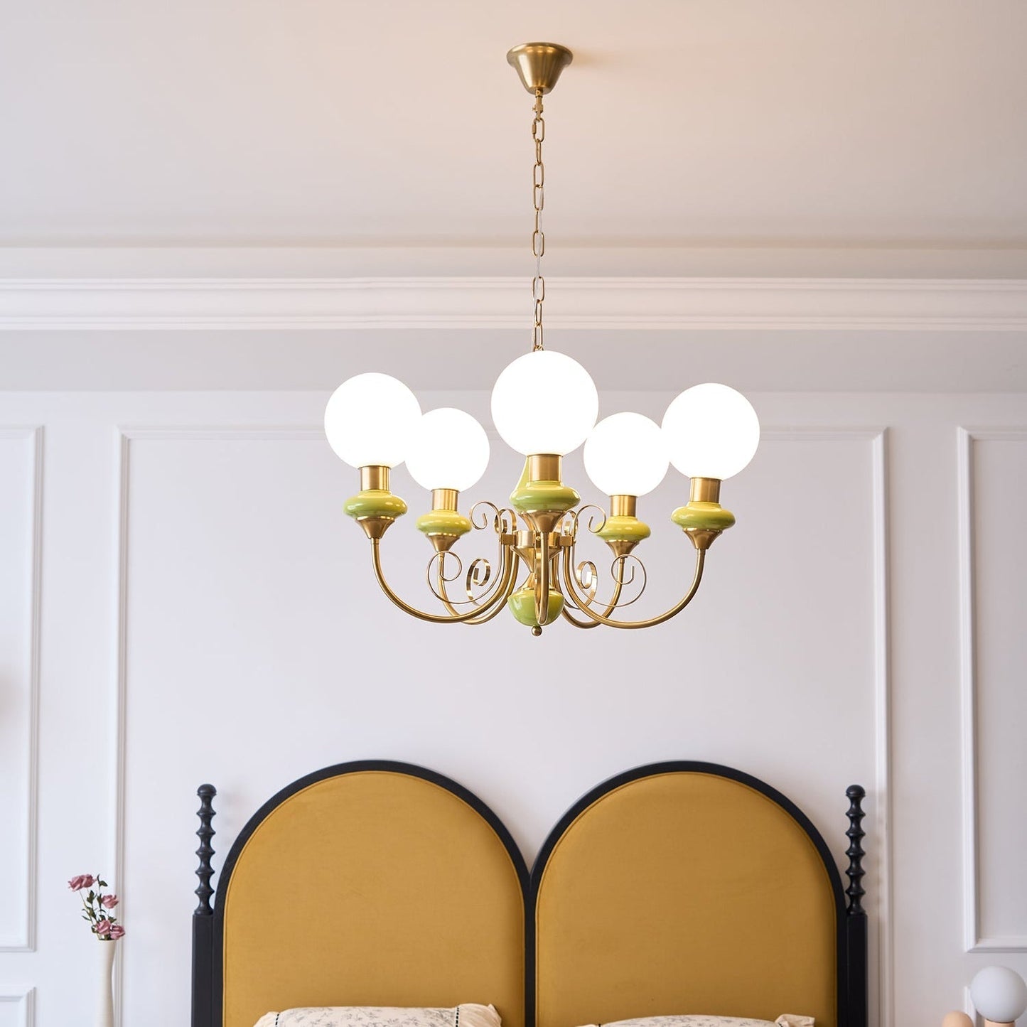 LED Onyx Chandelier Light Fixture - Modern Hanging Pendant for Dining Room & Living Room Decor