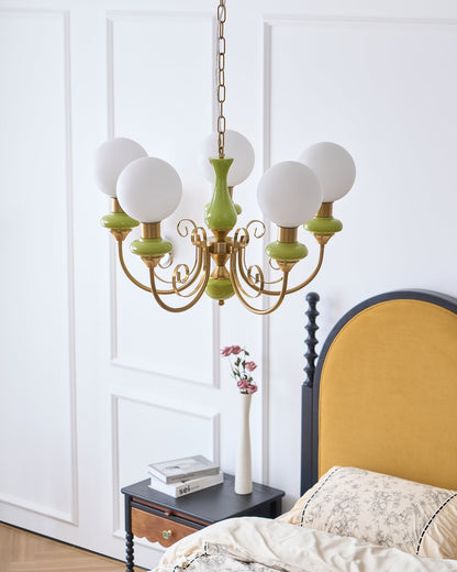 LED Onyx Chandelier Light Fixture - Modern Hanging Pendant for Dining Room & Living Room Decor