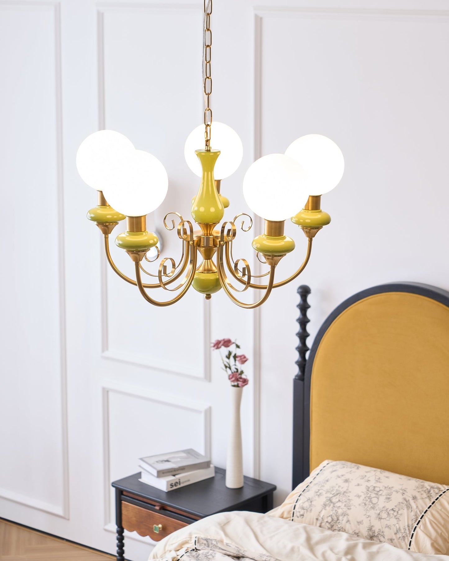 LED Onyx Chandelier Light Fixture - Modern Hanging Pendant for Dining Room & Living Room Decor