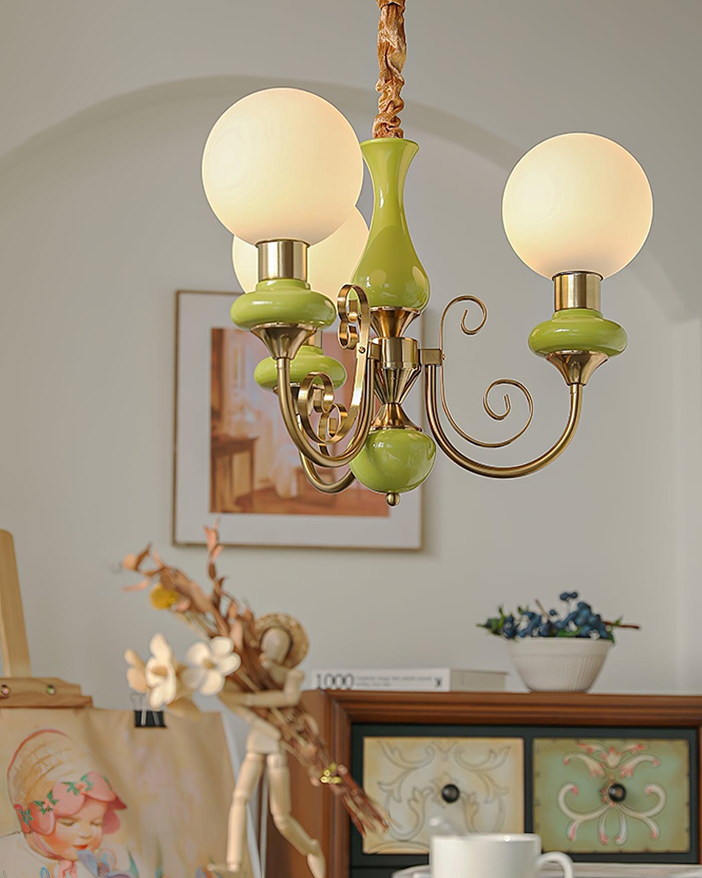 LED Onyx Chandelier Light Fixture - Modern Hanging Pendant for Dining Room & Living Room Decor