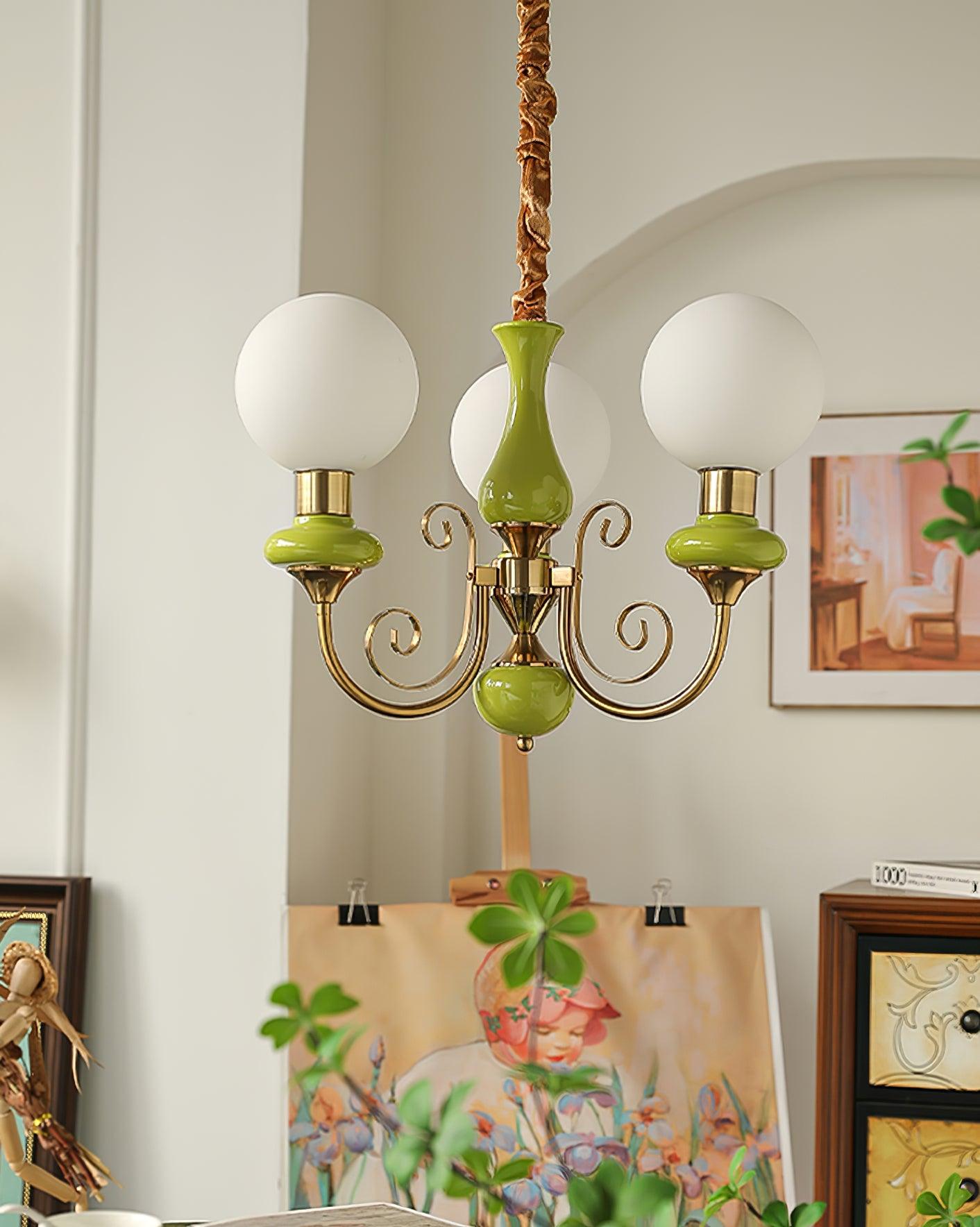 LED Onyx Chandelier Light Fixture - Modern Hanging Pendant for Dining Room & Living Room Decor