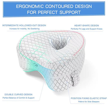 Orthopedic Knee Pillow for Side Sleepers | Memory Foam, Hypoallergenic & Ideal for Back, Hip Pain Relief and Pregnancy Support