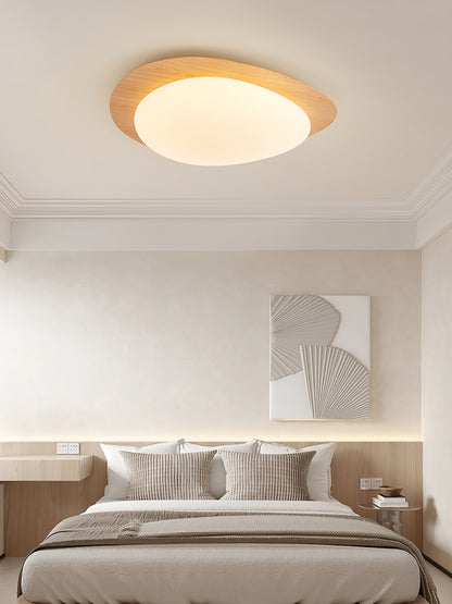 Nordic Ceiling Light | Ceiling Mount light fixture, Dimmable, Walnut Wood Grain Finish & Ideal for Indoor Home Decor
