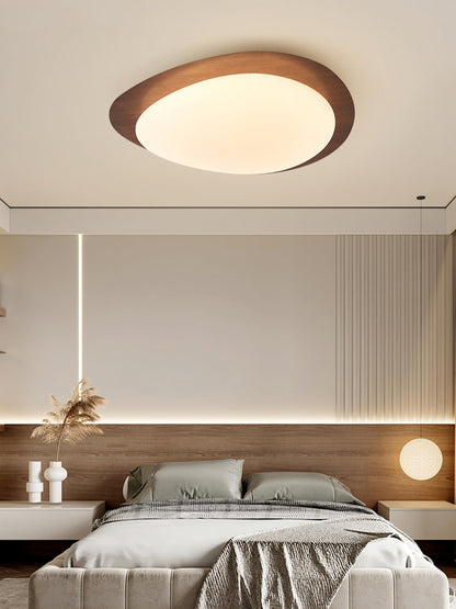 Nordic Ceiling Light | Ceiling Mount light fixture, Dimmable, Walnut Wood Grain Finish & Ideal for Indoor Home Decor