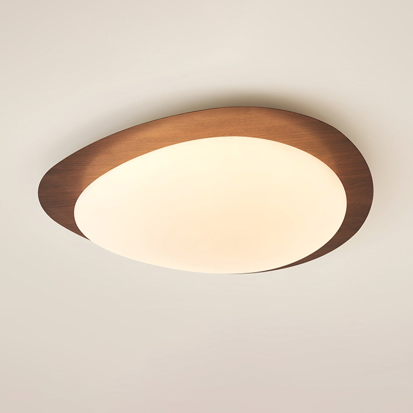 Nordic Ceiling Light | Ceiling Mount light fixture, Dimmable, Walnut Wood Grain Finish & Ideal for Indoor Home Decor