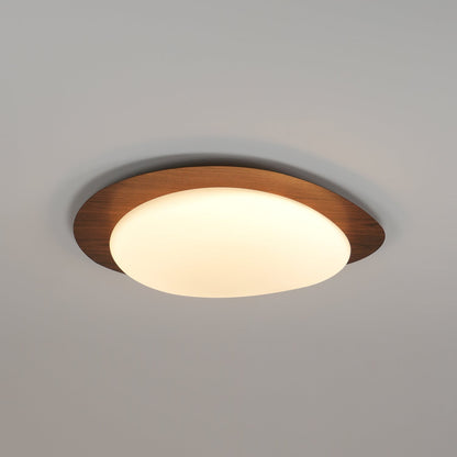 Nordic Ceiling Light | Ceiling Mount light fixture, Dimmable, Walnut Wood Grain Finish & Ideal for Indoor Home Decor