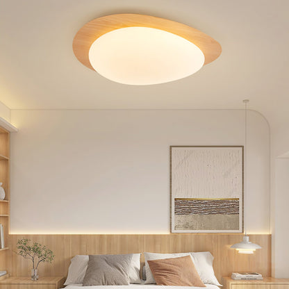Nordic Ceiling Light | Ceiling Mount light fixture, Dimmable, Walnut Wood Grain Finish & Ideal for Indoor Home Decor