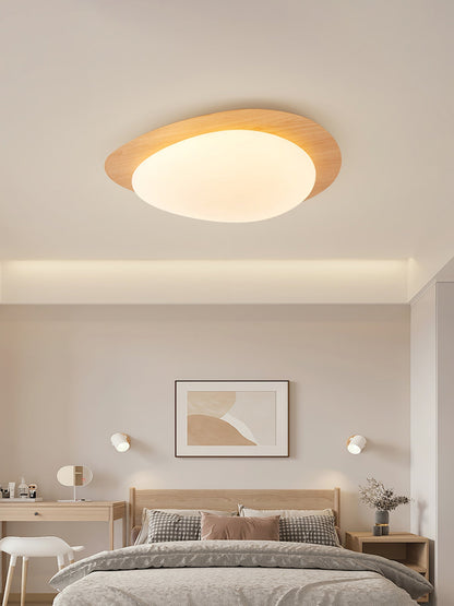 Nordic Ceiling Light | Ceiling Mount light fixture, Dimmable, Walnut Wood Grain Finish & Ideal for Indoor Home Decor
