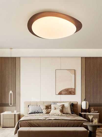 Nordic Ceiling Light | Ceiling Mount light fixture, Dimmable, Walnut Wood Grain Finish & Ideal for Indoor Home Decor