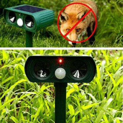 Infrared Solar Powered Animal Pest Repeller | Effective High-Frequency Sound for Garden Protection