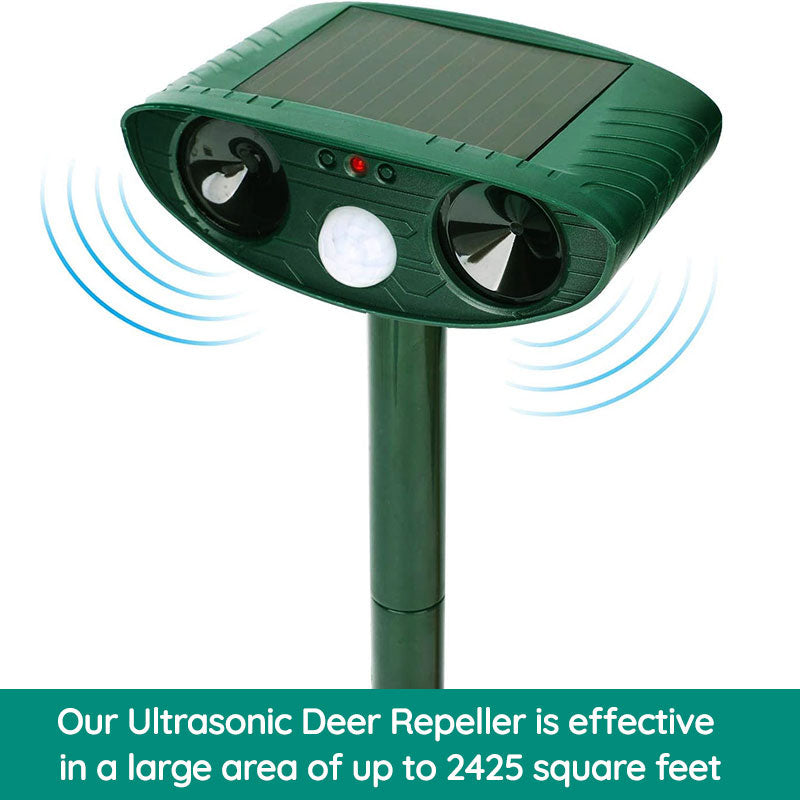Infrared Solar Powered Animal Pest Repeller | Effective High-Frequency Sound for Garden Protection